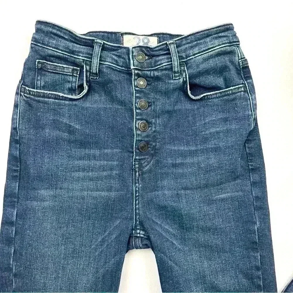 Free‎ People Button Fly Sabrina Distressed High Waist Skinny Jeans Size 28